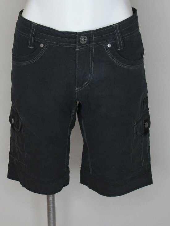 Kuhl Pants - Kuhl Navy Blue Vintage Patina Dye Cargo Shorts 11" Women's 6